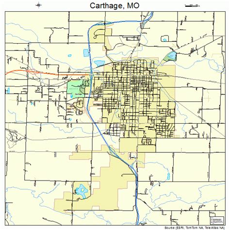 Carthage Missouri Street Map 2911656