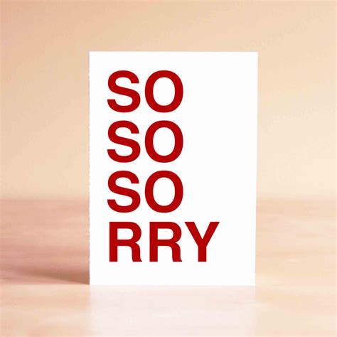 Funny Apology Card - Funny Sympathy Card - I'm Sorry Card - SO SO SORRY