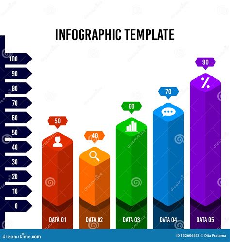 Colorful Chart Bar Infographic Design Template. Stock Illustration ...