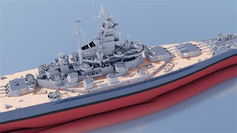 3D Uss South Dakota Battleship Model - TurboSquid 1357443