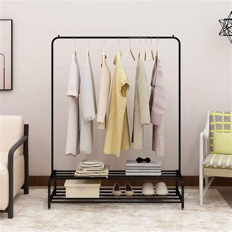 BOFENG Metal Garment Rack Industrial Free-Standing Clothes Rack With ...