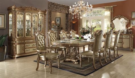 Acme | 63000 Vendome Formal Dining Room Set in Gold | Dallas Designer Furniture