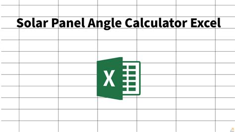 Solar Panel Angle Calculator Excel - SolarSena