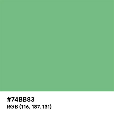 Jade Stone Green color hex code is #74BB83