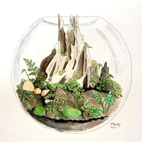 Not a real terrarium, but a painting of one I did recently! : terrariums | Terrarium, Whimsical ...