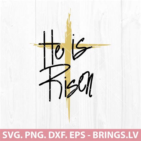 He is Risen SVG, Religious SVG, Christian SVG, Easter SVG, PNG, DXF, EPS, Cutting Files for ...