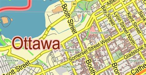 Ottawa Canada Map Vector City Plan Low Detailed (for small print size) Street Map editable Adobe ...