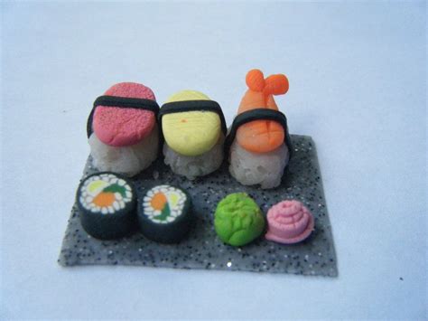 Miniature Clay Sushi by funkypinkgal on deviantART Game Resources, Cute Charms, Polymer Clay ...