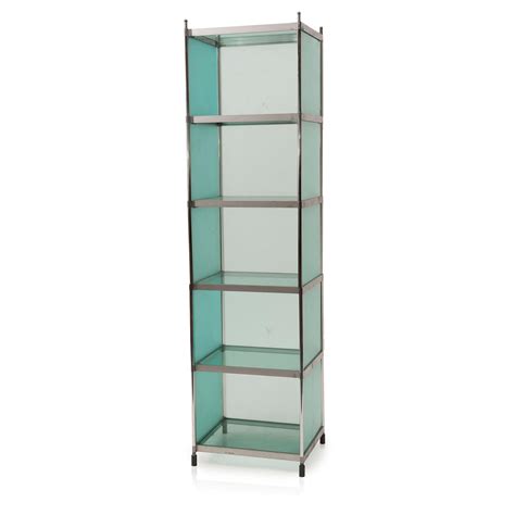 Tall Frosted Glass Standing Shelving Unit - Modernica Props