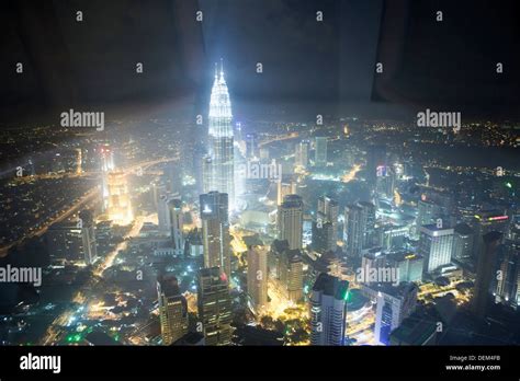 Illuminated Skyline at Night, Kuala Lumpur, Malaysia Stock Photo - Alamy