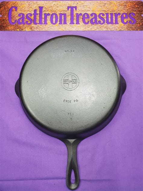 Very Nice 10 Griswold Cast Iron Skillet Smooth Bottom Block - Etsy