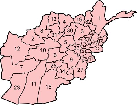 Afghanistan Map With Provinces