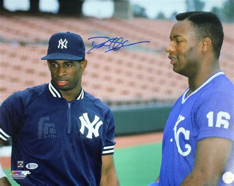 Deion Sanders Autographed/Signed New York Yankees 16x20 Photo BAS PF