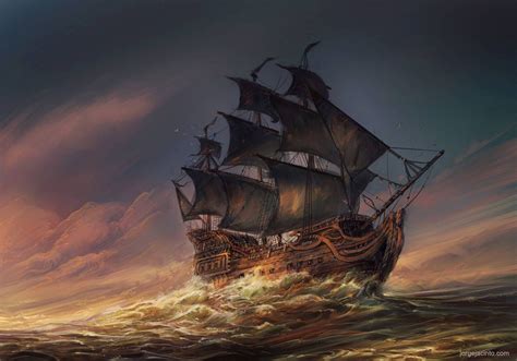 At Sea by JJcanvas on DeviantArt | Sailing ships, Ship paintings, Old ...