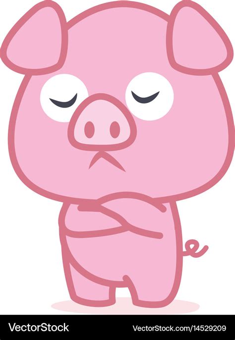 Pink pig cartoon character Royalty Free Vector Image