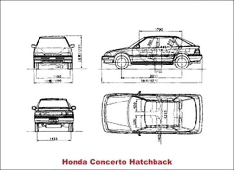 Honda Concerto Hatchback - 2D drawing (blueprints) - 20336 - Model COPY ...