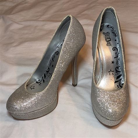 Brash platform silver glitter heels!! Feel free to... - Depop