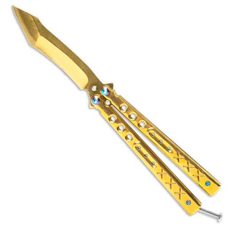 Eagle Claw Butterfly Knife - Sharp Gold Balisong - Sharp Steel ...