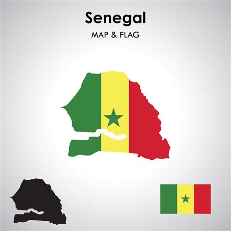 Senegal map and flag design free vector file 24523457 Vector Art at ...