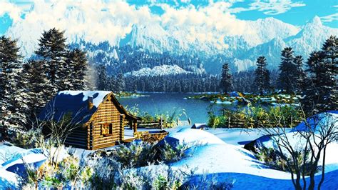 Log Cabin Winter Wallpapers on WallpaperDog