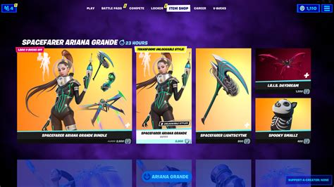 Ce qu'il y a dans la boutique d'objets Fortnite aujourd'hui - 22 octobre 2021: Spacefarer Ariana ...