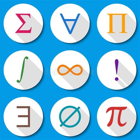 Mathematical Symbols Modern Flat Vector Illustration Education Theme ...