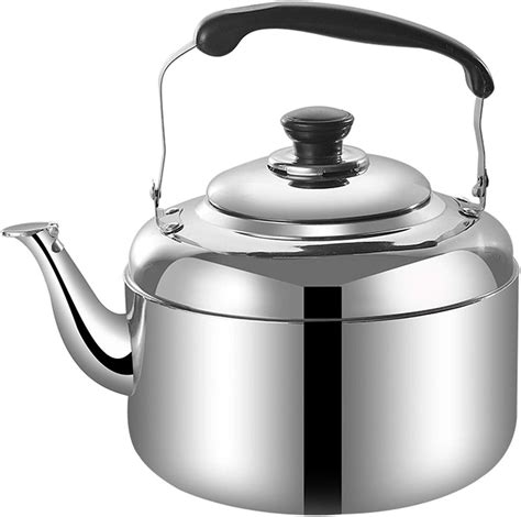 Stainless Steel Tea Kettle Tea Kettle for Stove Top Whistling Ergonomic Heat-Resistant Handle ...