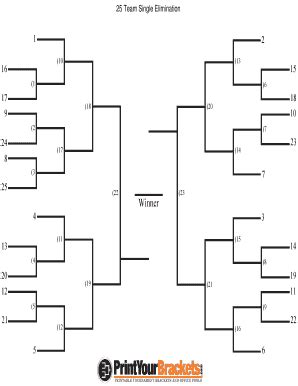 18 Printable single elimination bracket Forms and Templates - Fillable ...