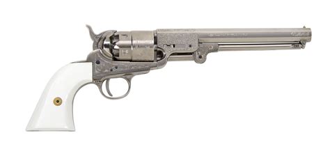 1851 Navy Engraved .44 Cal Nickel Black Powder Revolver | Traditions ...