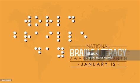 Vector Banner Template Design Concept Of National Braille Literacy Month Observed On Every ...