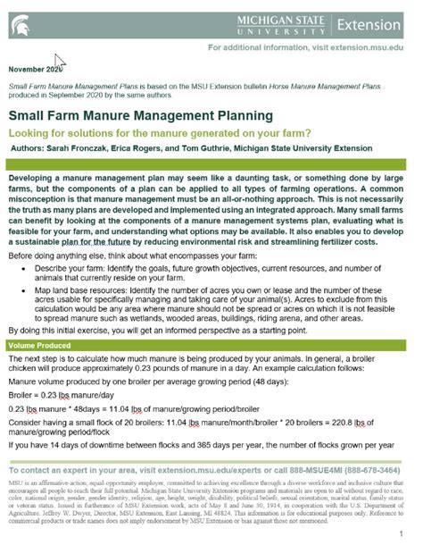 Small Farm Manure Management Planning - Animal Agriculture