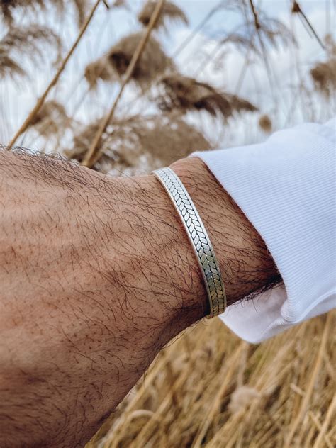 Men's Bracelet Bangle Bracelet Men Silver Bangle | Etsy