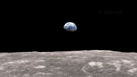 The first Earth-rise photographed from the Moon. Image taken during the ...