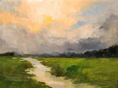 Peaceful Stream - impressionist landscape oil painting - Karen Winters | Oil painting landscape ...