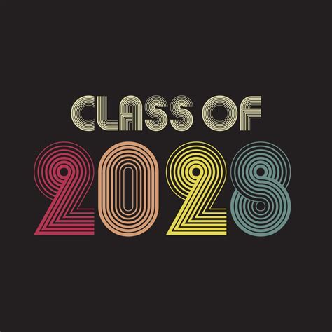 Class of 2028. vintage style Lettering Vector illustration. Template ...