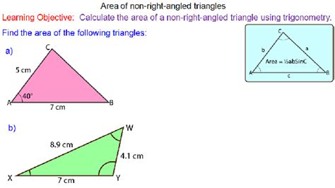 Trigonometry - Area of Triangles