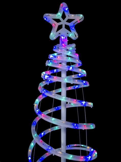 Multi Colour LED Rope Light 3D Spiral Outdoor Christmas Tree - 1.8m ...