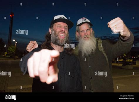 Rock band members of Reef pictured (left) Gary Stringer on vocals and (right) Bass player Jack ...