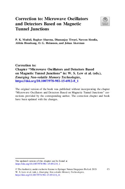 (PDF) Correction to: Microwave Oscillators and Detectors Based on Magnetic Tunnel Junctions ...