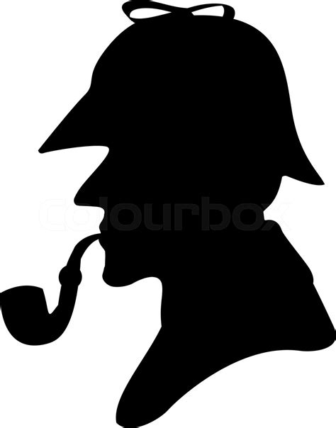 silhouette pipe smoker | Stock vector | Colourbox