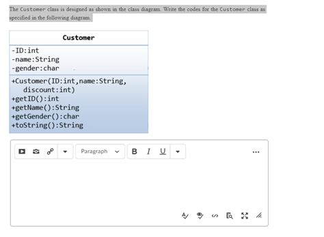 Solved The Customer class is designed as shown in the class | Chegg.com