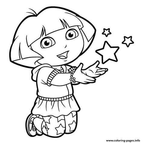 Dora Stars Happy Coloring page Printable