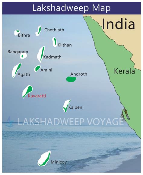 Lakshadweep Islands Map Island India Arabian Stock-vektor