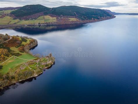 Loch Ness with View of Ancient Castle Stock Photo - Image of vacation ...