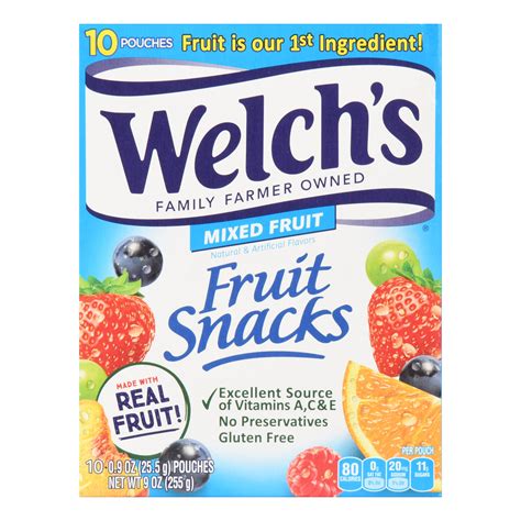 Welch's Mixed Fruit Snacks Pouches, 0.9 Oz., 10 Count - Walmart.com