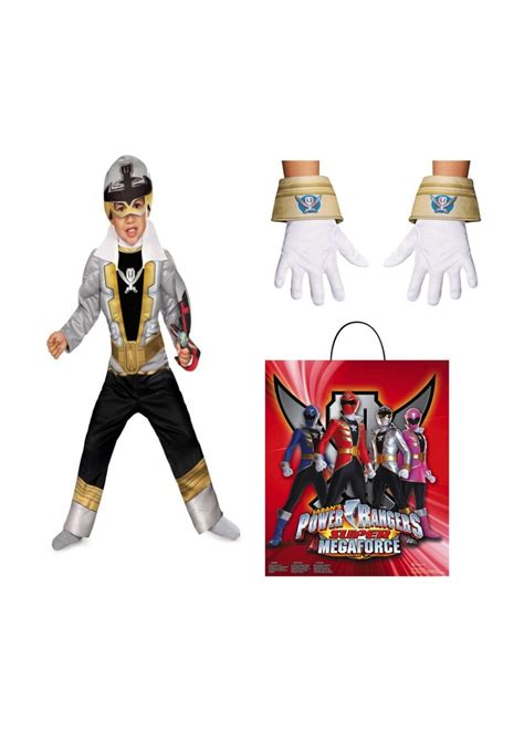 Power Rangers Megaforce Silver Ranger Boys small Costume Mask Gloves S - Walmart.com - Walmart.com