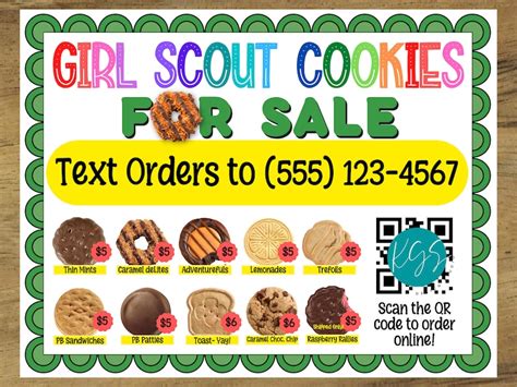 Girl Scout Cookie Sales Flyer Editable Canva Template - Etsy