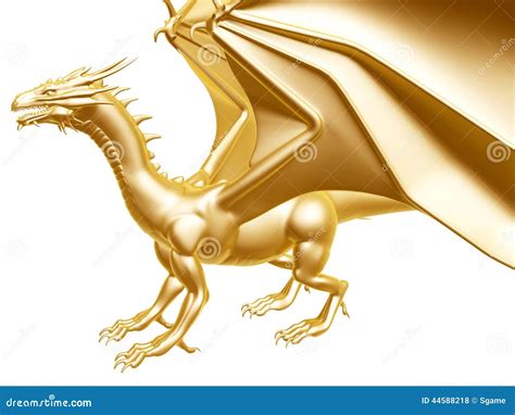 Golden Fire Dragon Stock Illustration - Image: 44588218