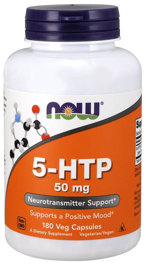 NOW Supplements, 5-HTP (5-hydroxytryptophan) 50 mg, Neurotransmitter ...