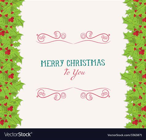 Christmas holly border Royalty Free Vector Image